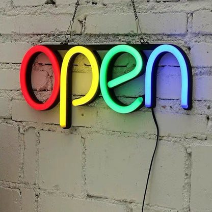 RGB or White Open Sign: Business Versatility Signage